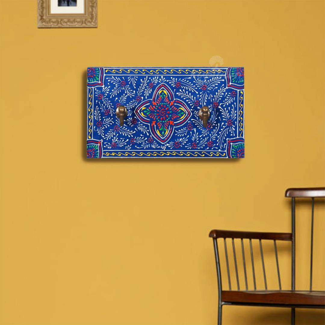 Blue Wooden Cloth Hook Hanger