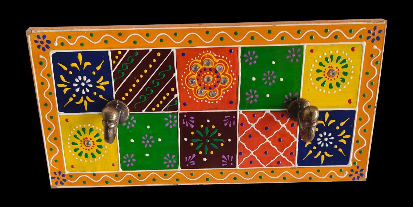 Wooden Multicolor Cloth Hook Hanger | Stylish Wall Organizer