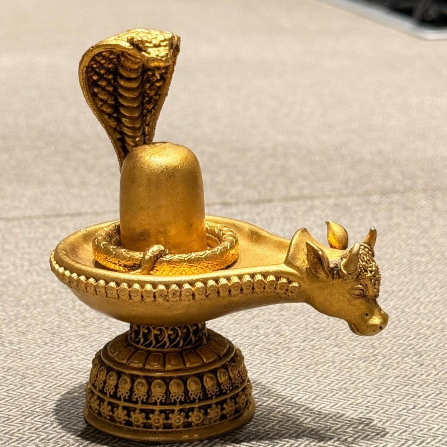 Brass Shivling with sarp and Nandi