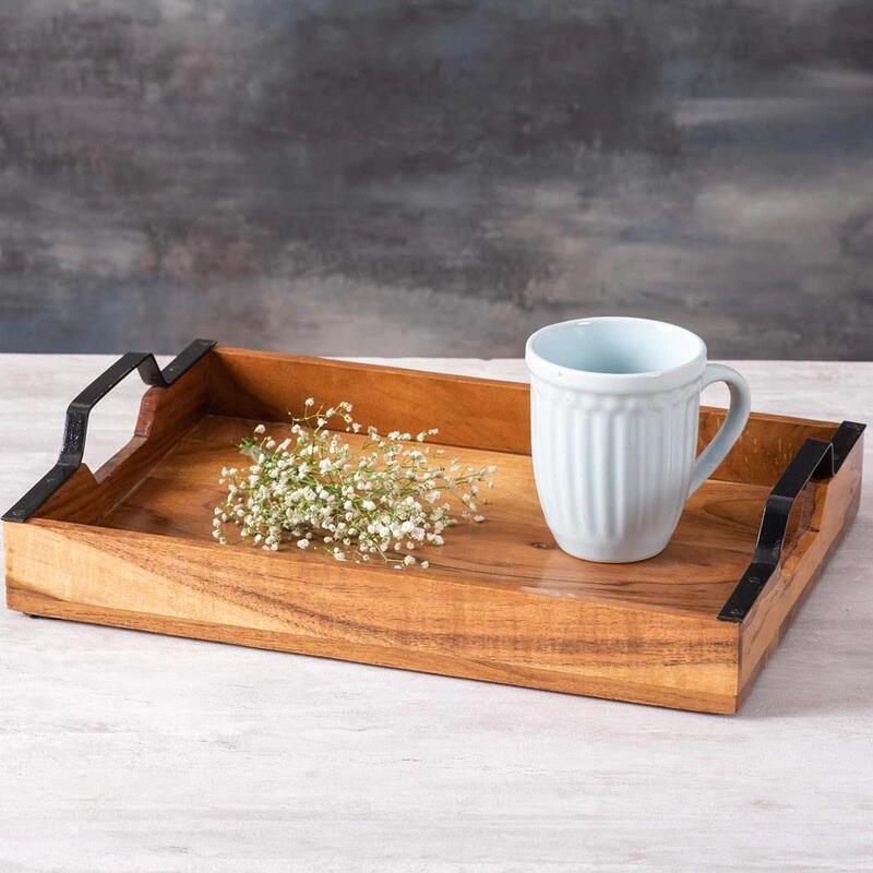 TangoAcacia Wood Serving Tray - Handcrafted Serving Trays for Elegant Dinning
