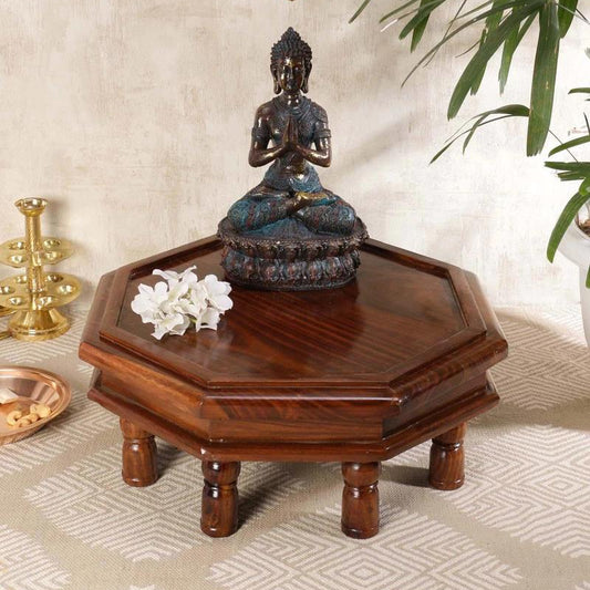 Brown Wooden Octagon Chowki