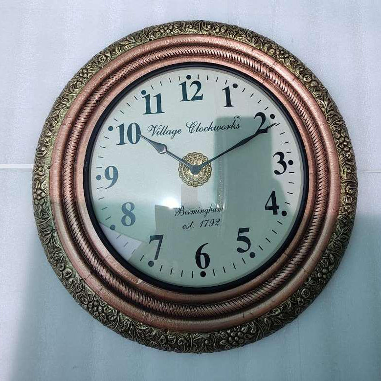 designer Brass coted clock