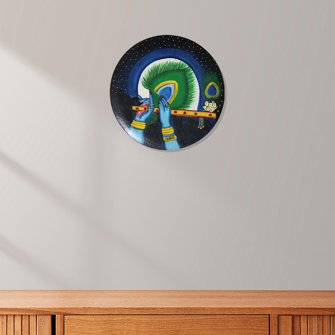 Krishna Flute Wooden Wall Art